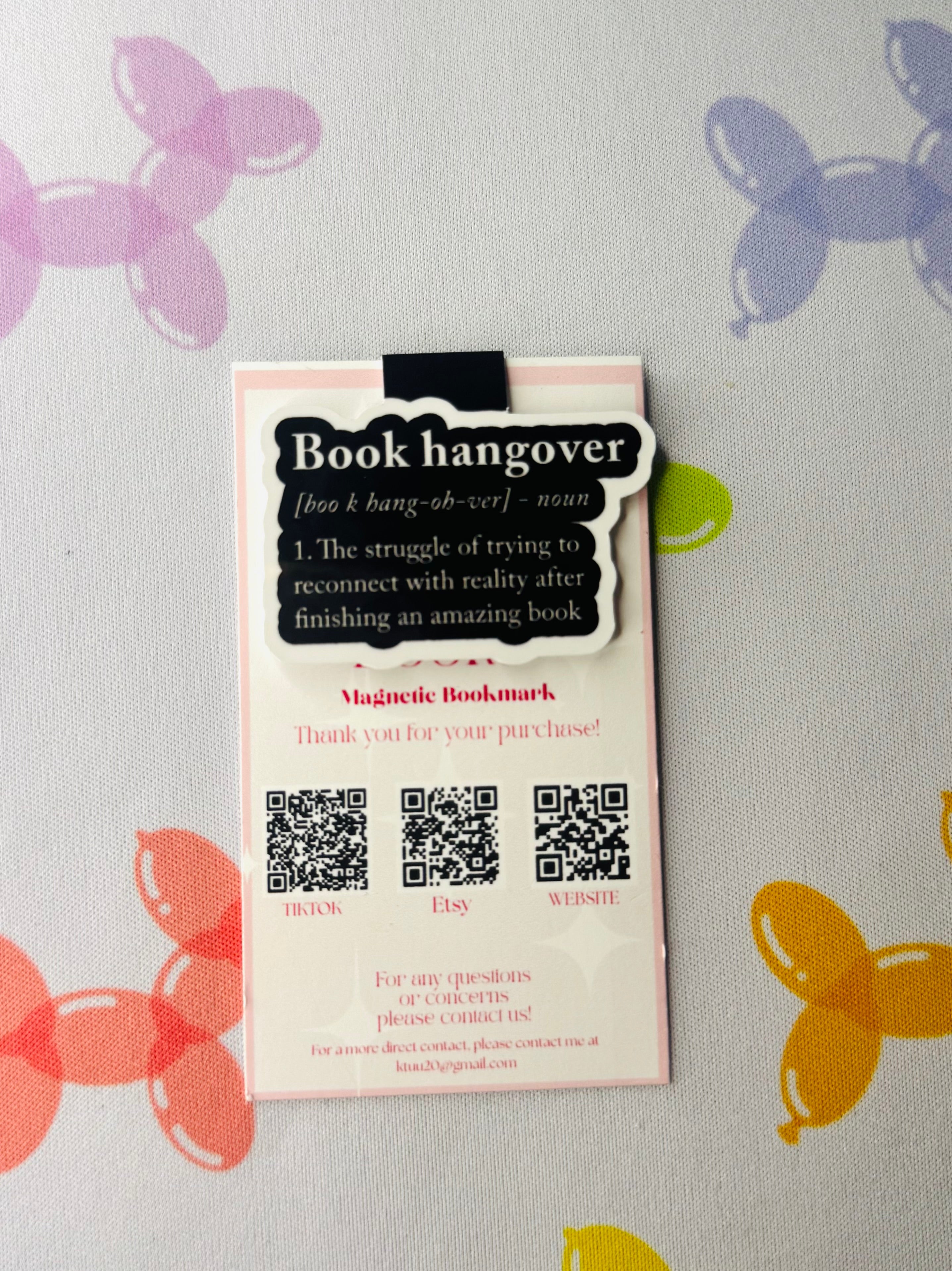 “Book Hangover” Magnetic Bookmark